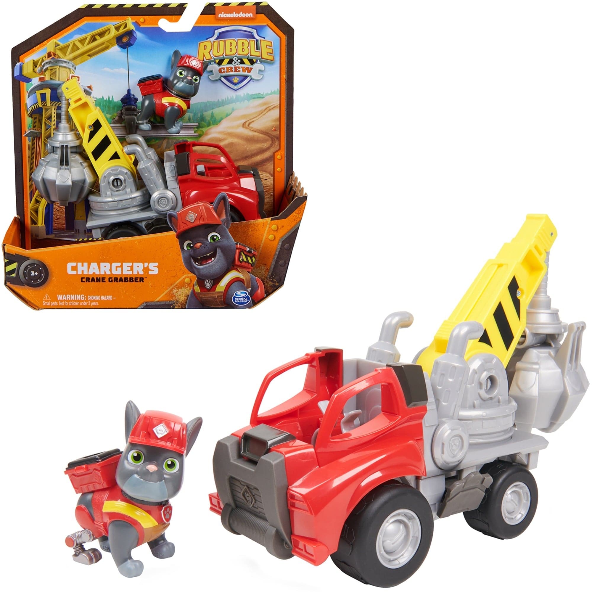 Rubble & Crew - Kran-Baufahrzeug mit Charger-Figur, Spielfahrzeug