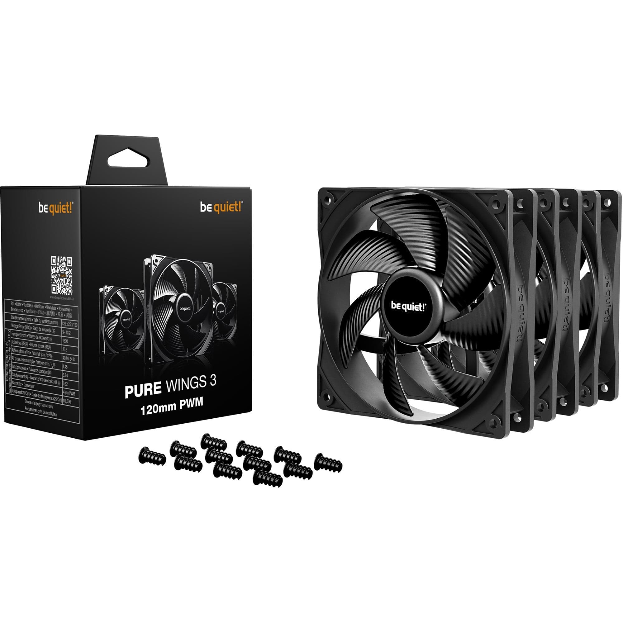 Pure Wings 3 120mm PWM 3-Pack, Gehäuselüfter