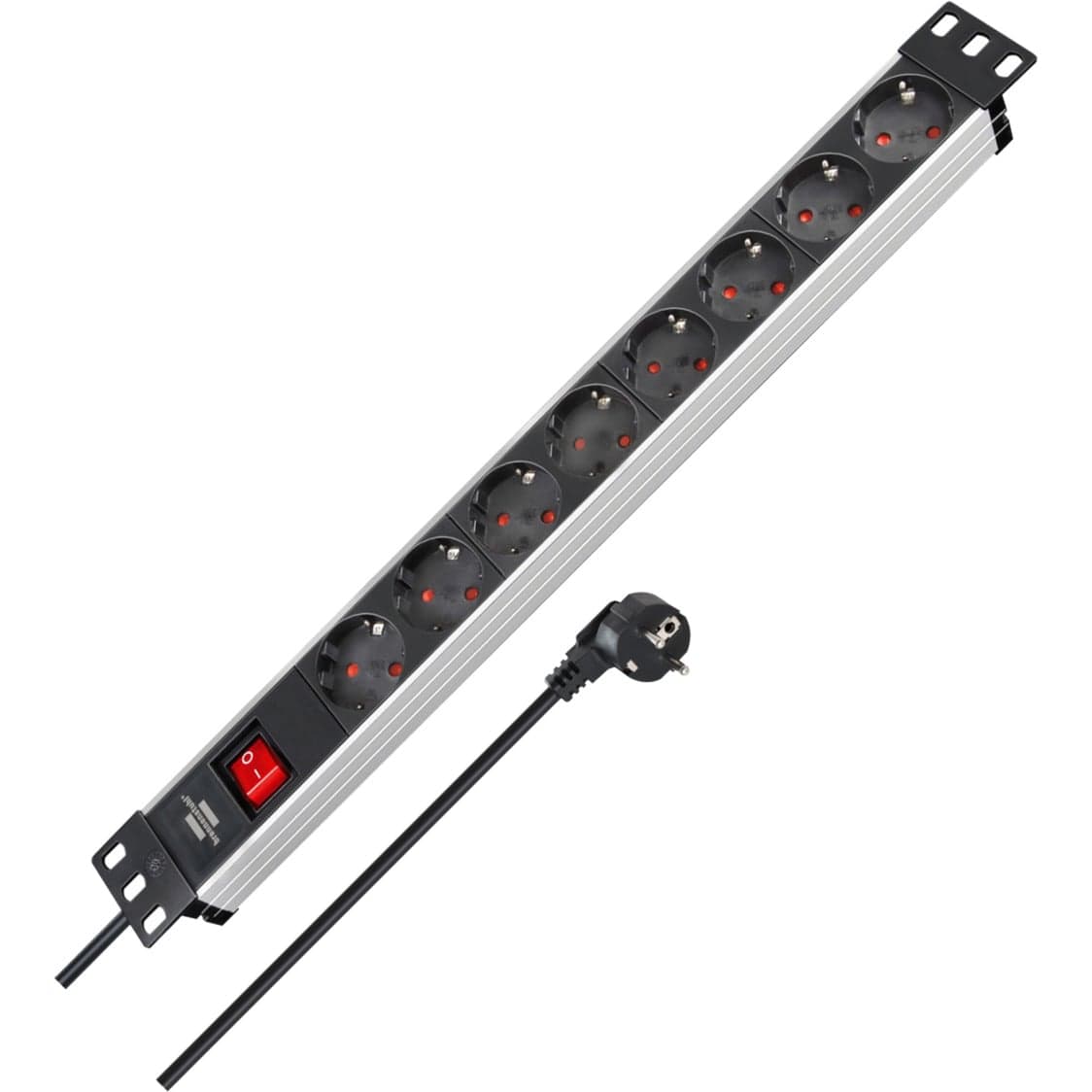 Alu-Line 19" Steckdosenleiste 8-fach, mit Schalter