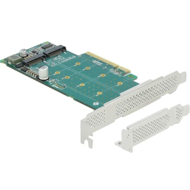 PCI Express x8 Karte zu 2 x intern NVMe M.2 Key M - Bifurcation, Controller