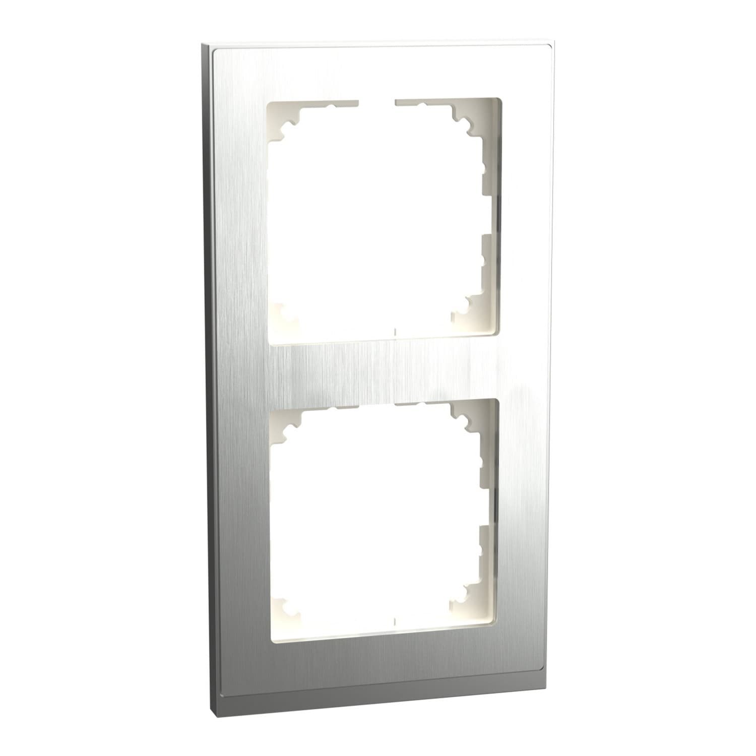 Decor-Rahmen zweifach mit glänzender Oberfläche aus Metall und Thermoplast, Maße 83x154x12 mm