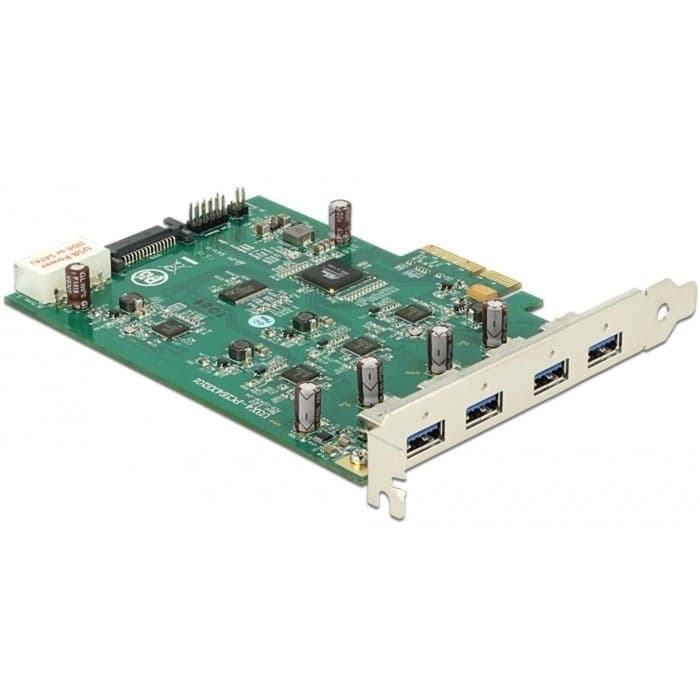 PCI Express Karte x4 > 4 x extern USB-A 3.2 Gen 1 (Quad Channel), USB-Controller