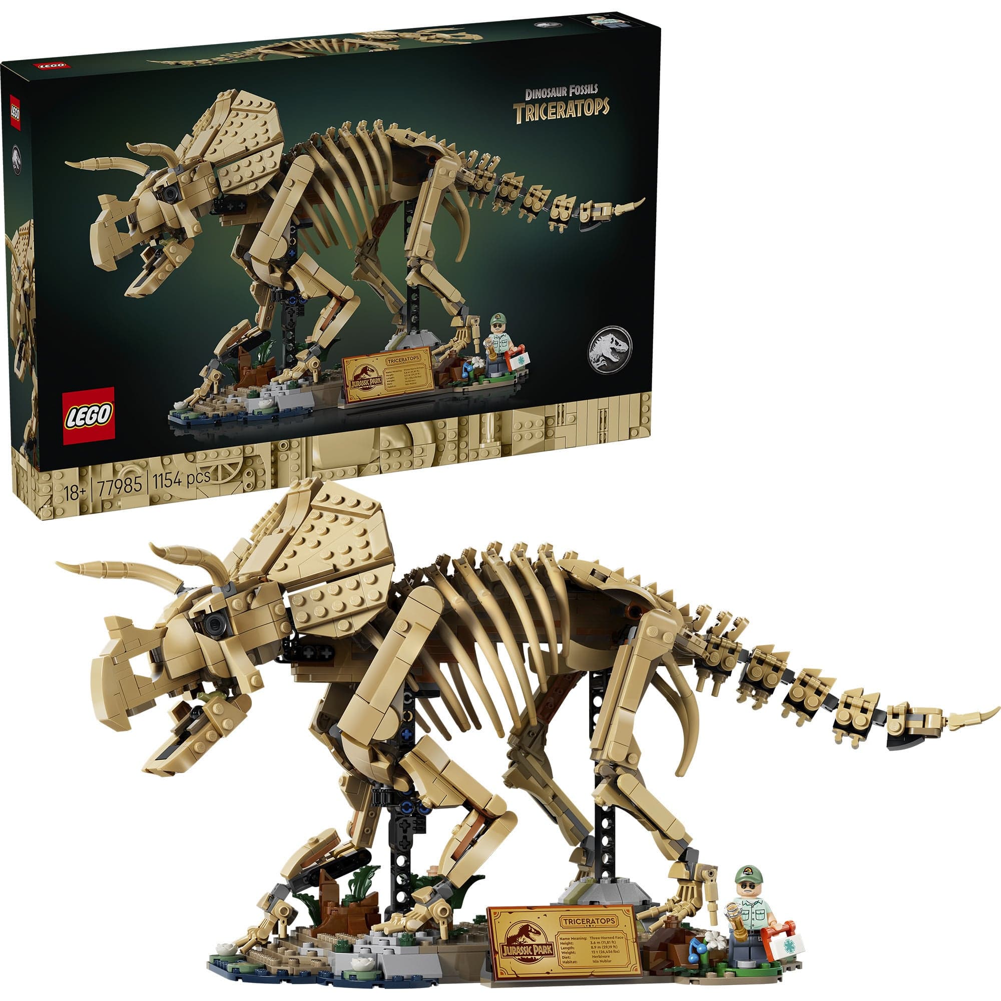 77985 Jurassic World Dinosaurier-Fossilien: Triceratops, Konstruktionsspielzeug