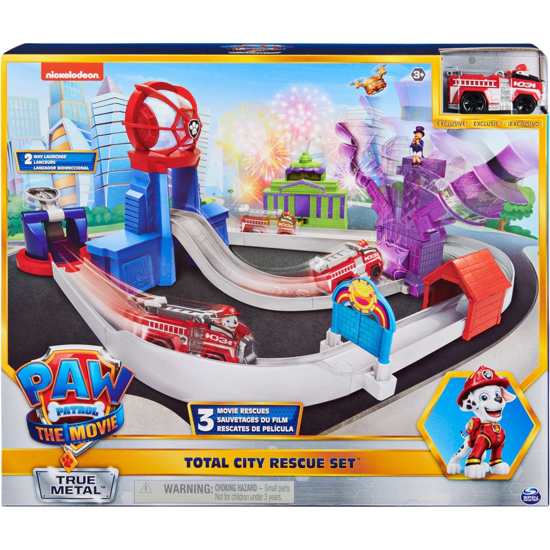 Paw Patrol, True Metal Total City Rescue Movie Rennstrecken-Set, Rennbahn