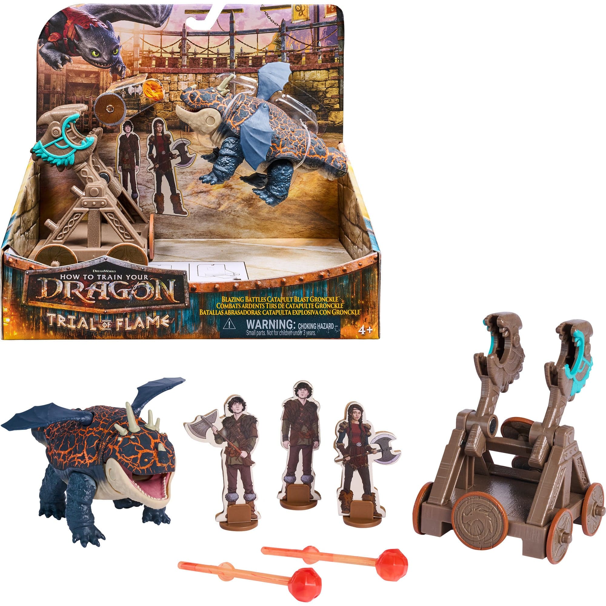 Drachenzähmen leicht gemacht Drachenkampf Spielset - Fleischklops mit Katapult, Spielfigur