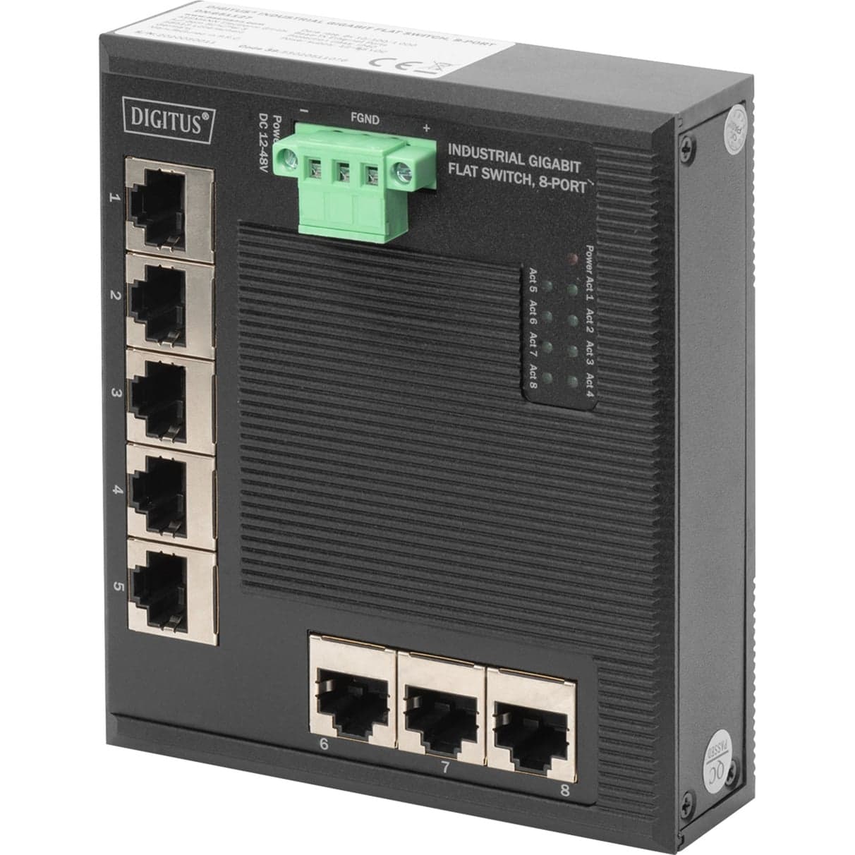 8P G Ethernet Netzwerk Switch, Flat, Industrial UNM