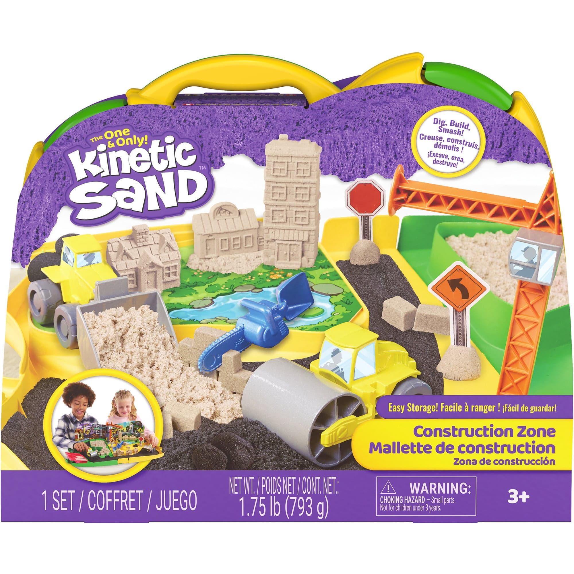 Kinetic Sand - Deluxe Baustellen-Koffer, Spielsand
