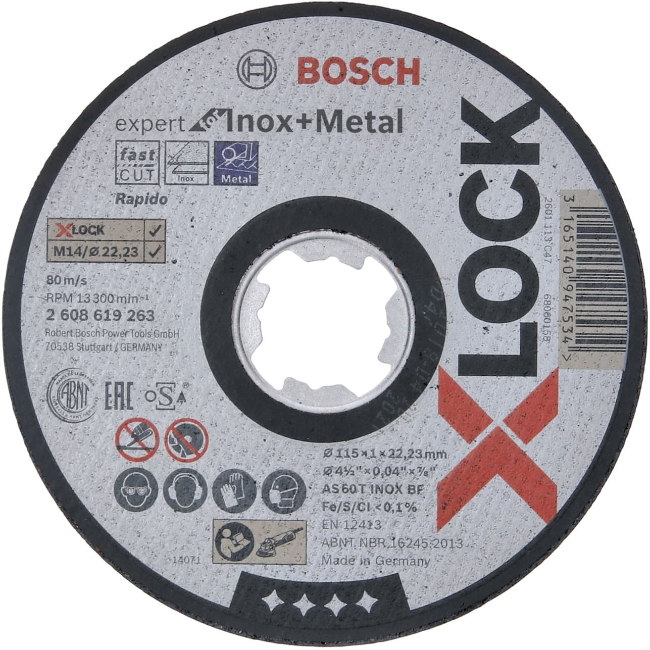 PRO Stainless Steel and Metal X-LOCK Trennscheibe, Ø 115mm