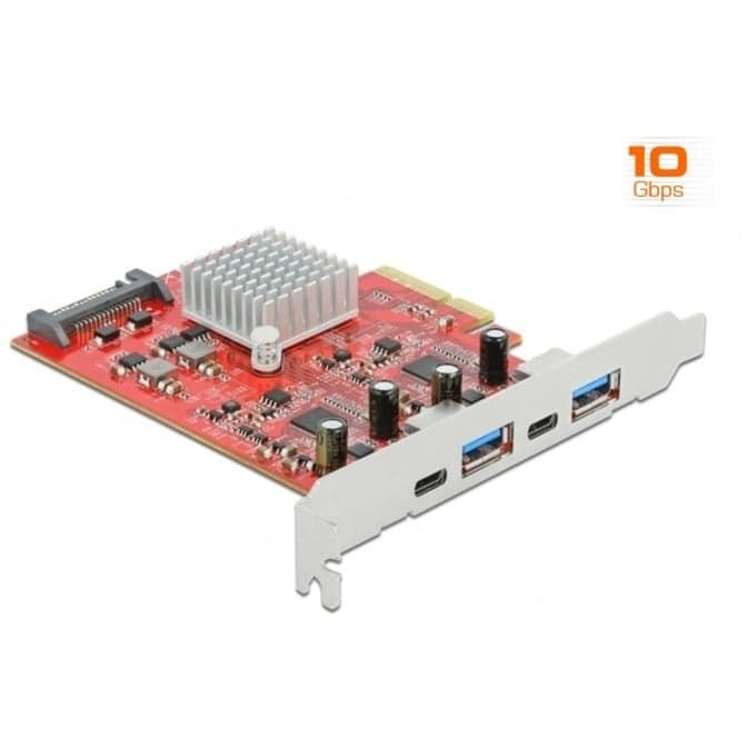PCIe x4> 2x USB 3.2 Gen 2 Typ-A + 2x USB-C, USB-Controller