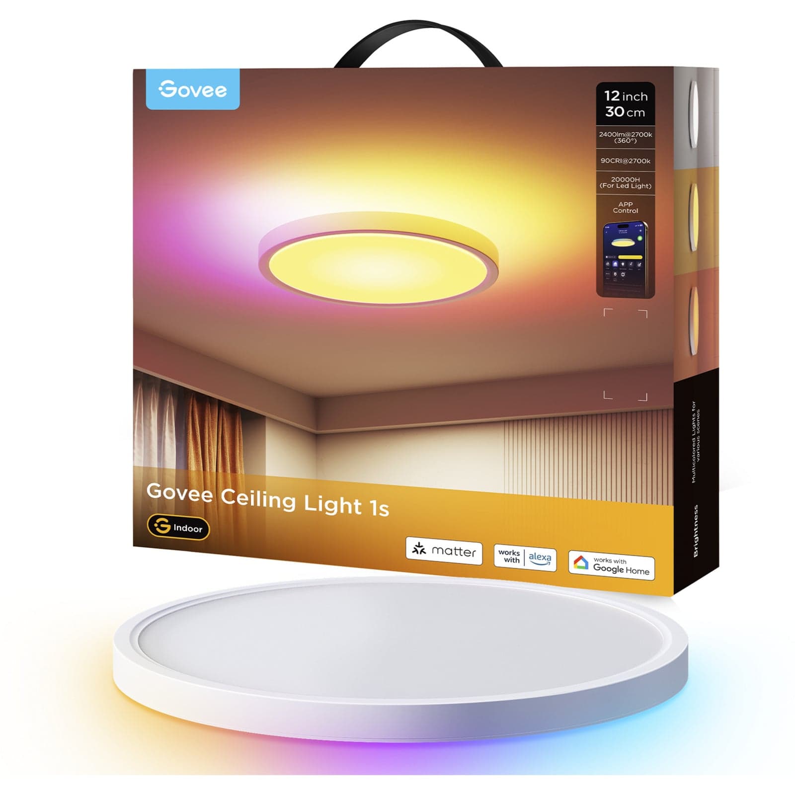 30cm RGBWW + RGBIC Round Smart Ceiling Light, LED-Leuchte