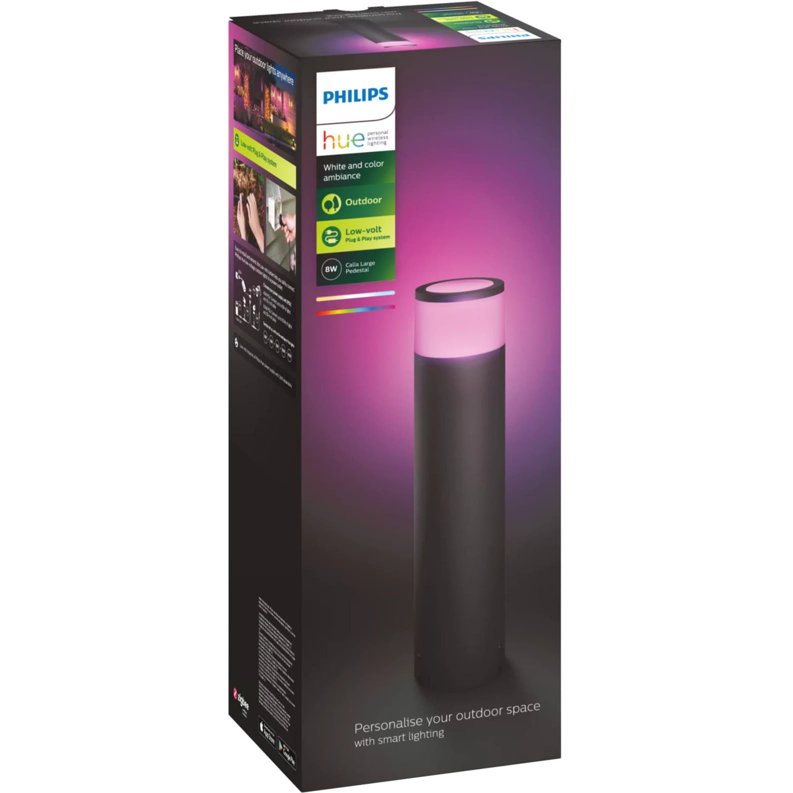 White & Color Ambiance Sockelleuchte Calla für den Außenbereich, LED-Leuchte
