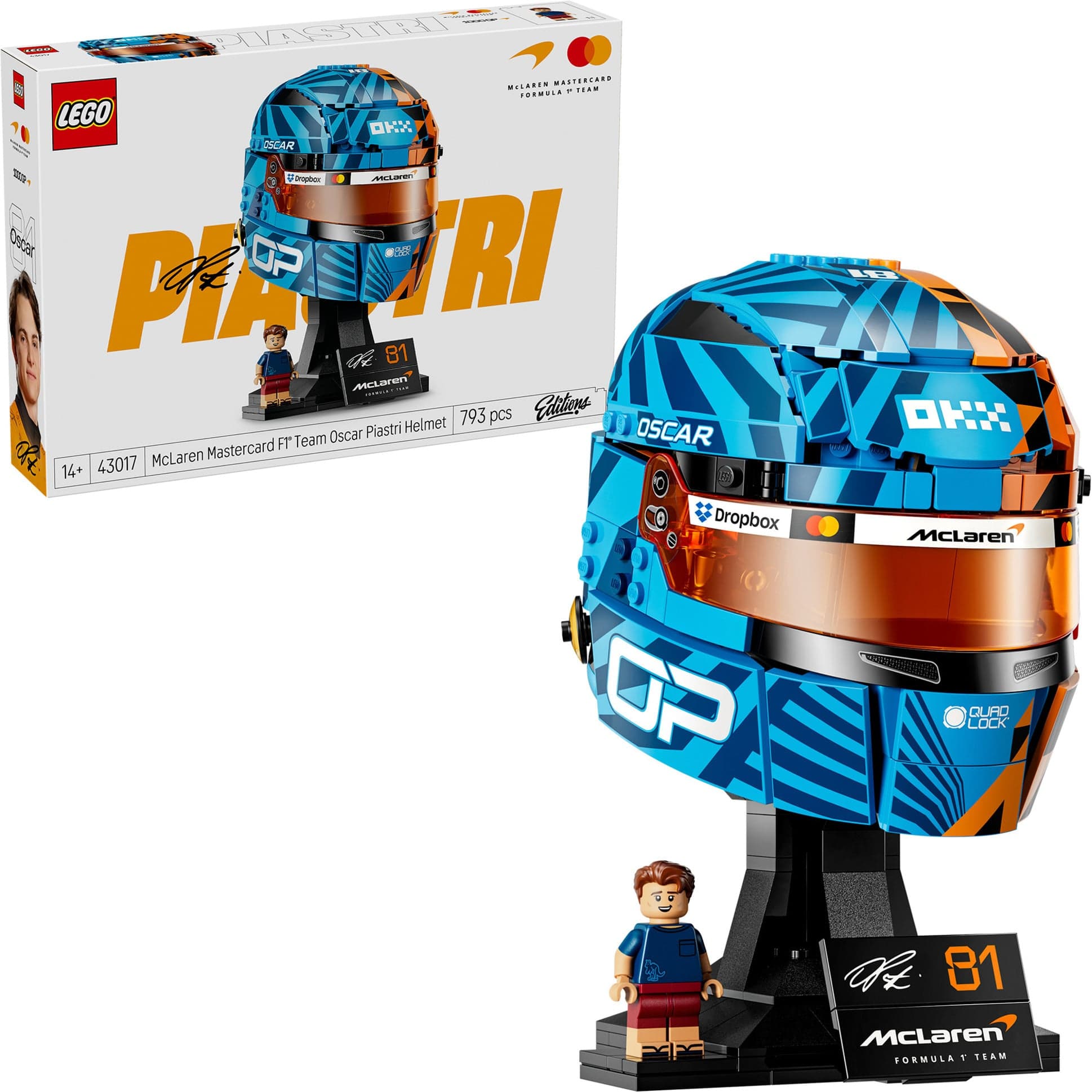 43017 McLaren Mastercard F1 Team Oscar Piastri Helmet, Konstruktionsspielzeug