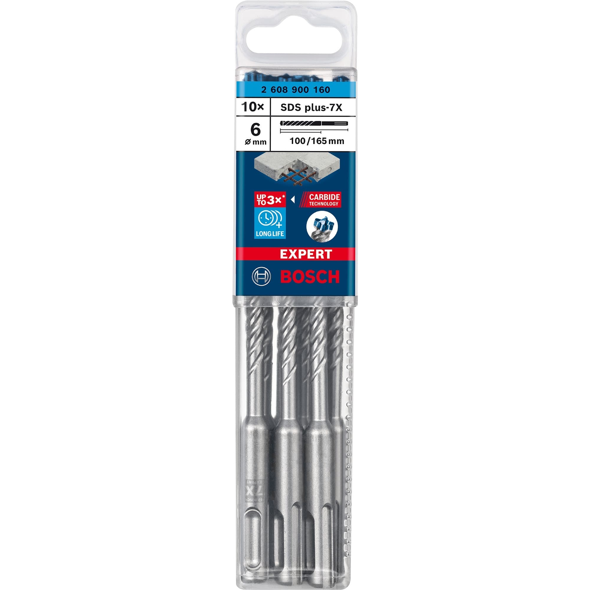 EXPERT Hammerbohrer SDS-plus-7X, Ø 6mm, 10 Stück