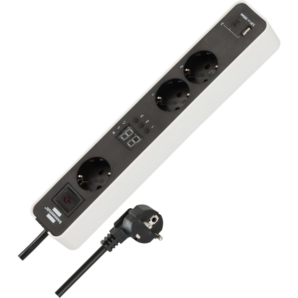 Ecolor Steckdosenleiste 3-fach, 2x USB, mit 3 Countdown Timern