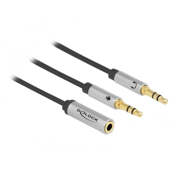 Headset Adapter 3,5mm 4 Pin Klinkenbuchse > 2x 3,5mm 3Pin Klinkenstecker