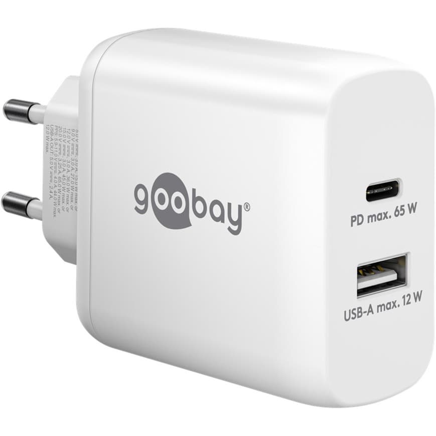 USB-C Dual-Schnellladegerät, PD, GaN, 65 Watt