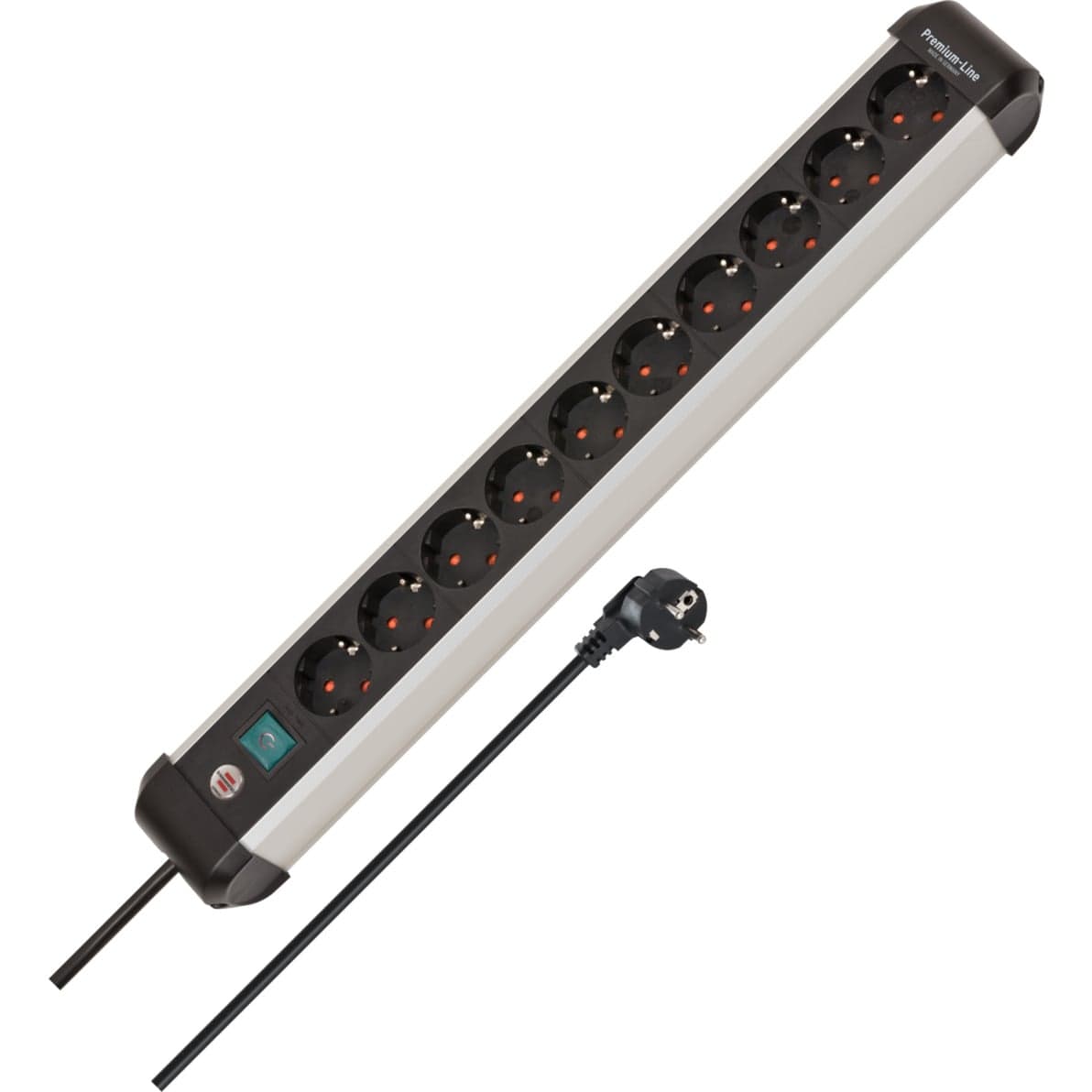 Premium-Alu-Line Steckdosenleiste 10-fach