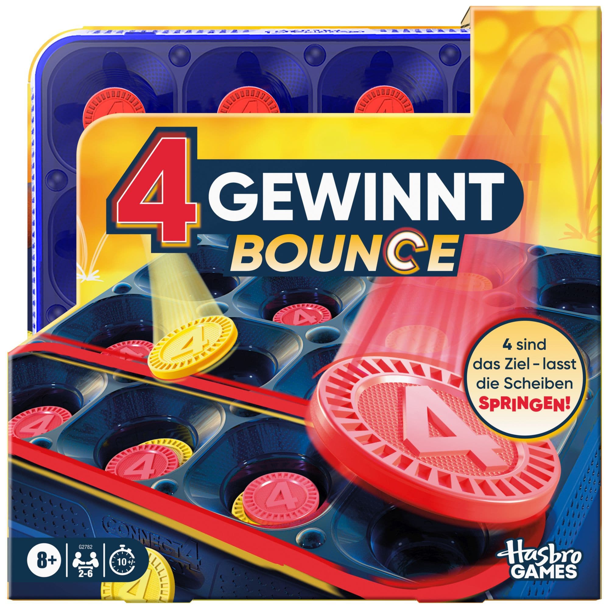 Vier gewinnt Bounce - schnelles Familienspiel mit springenden Scheiben, Brettspiel