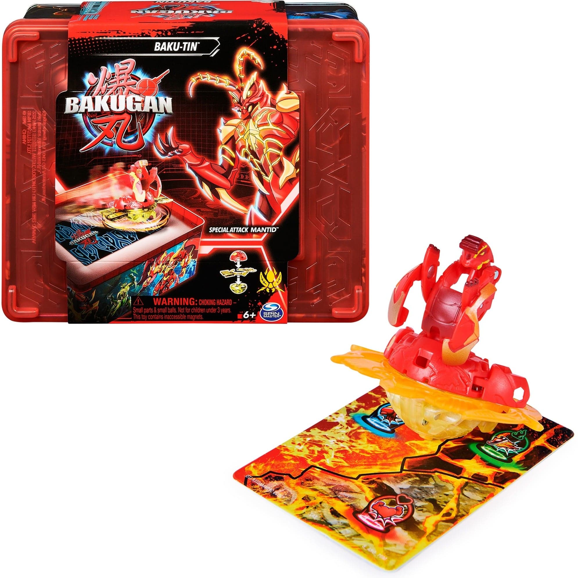 Bakugan 2023 Baku-Tin mit Special Attack Mantid, Geschicklichkeitsspiel
