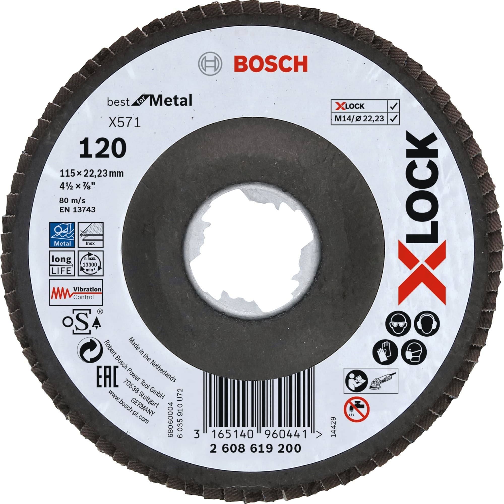 PRO X571 X-LOCK Fächerschleifscheibe, Ø 115mm, K120