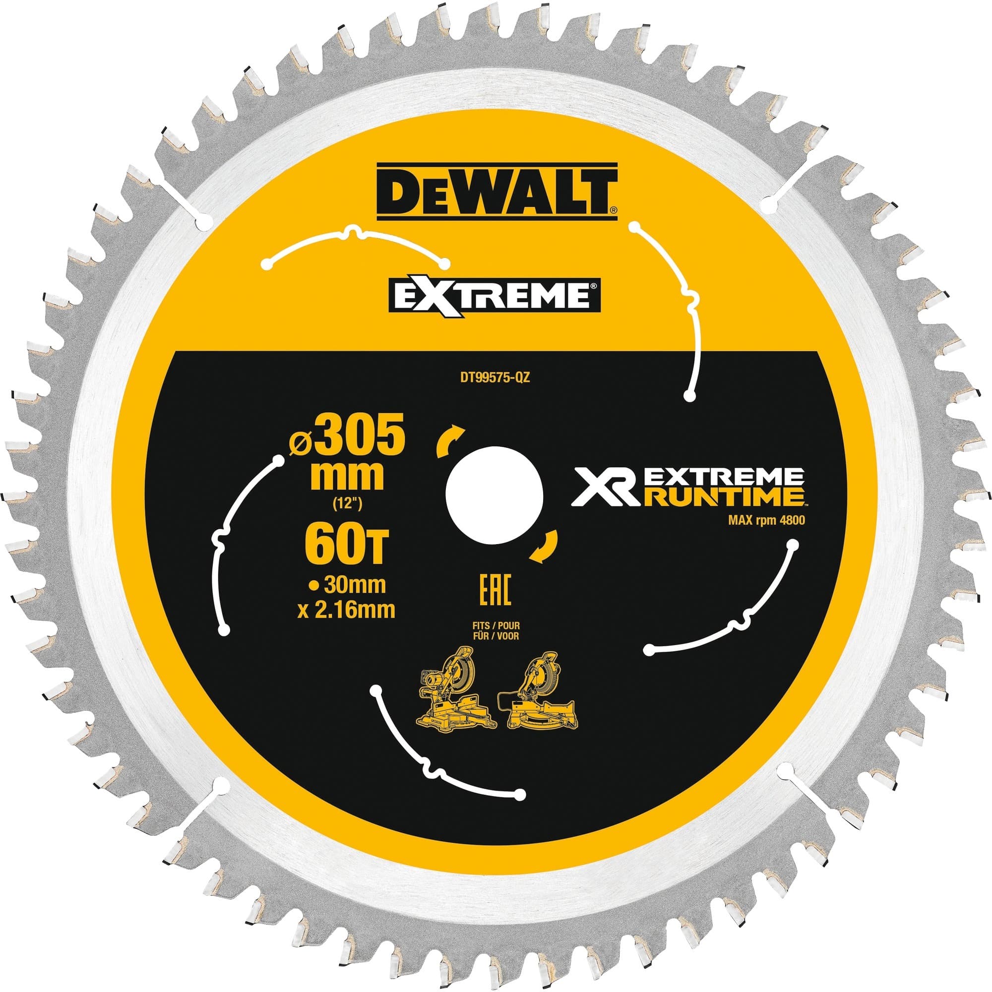 Kreissägeblatt XR EXTREME RUNTIME DT99575, Ø 305mm, 60Z