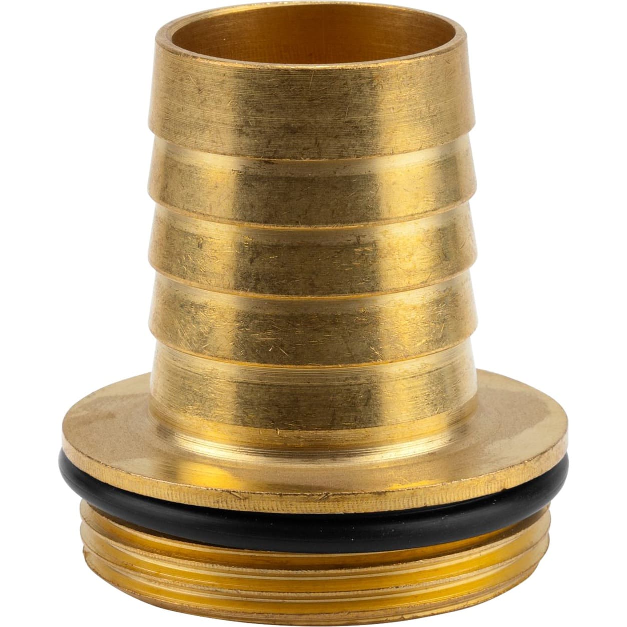 Messing Schlauchverschraubung mit Bund und O-Ring, Schlauchstück