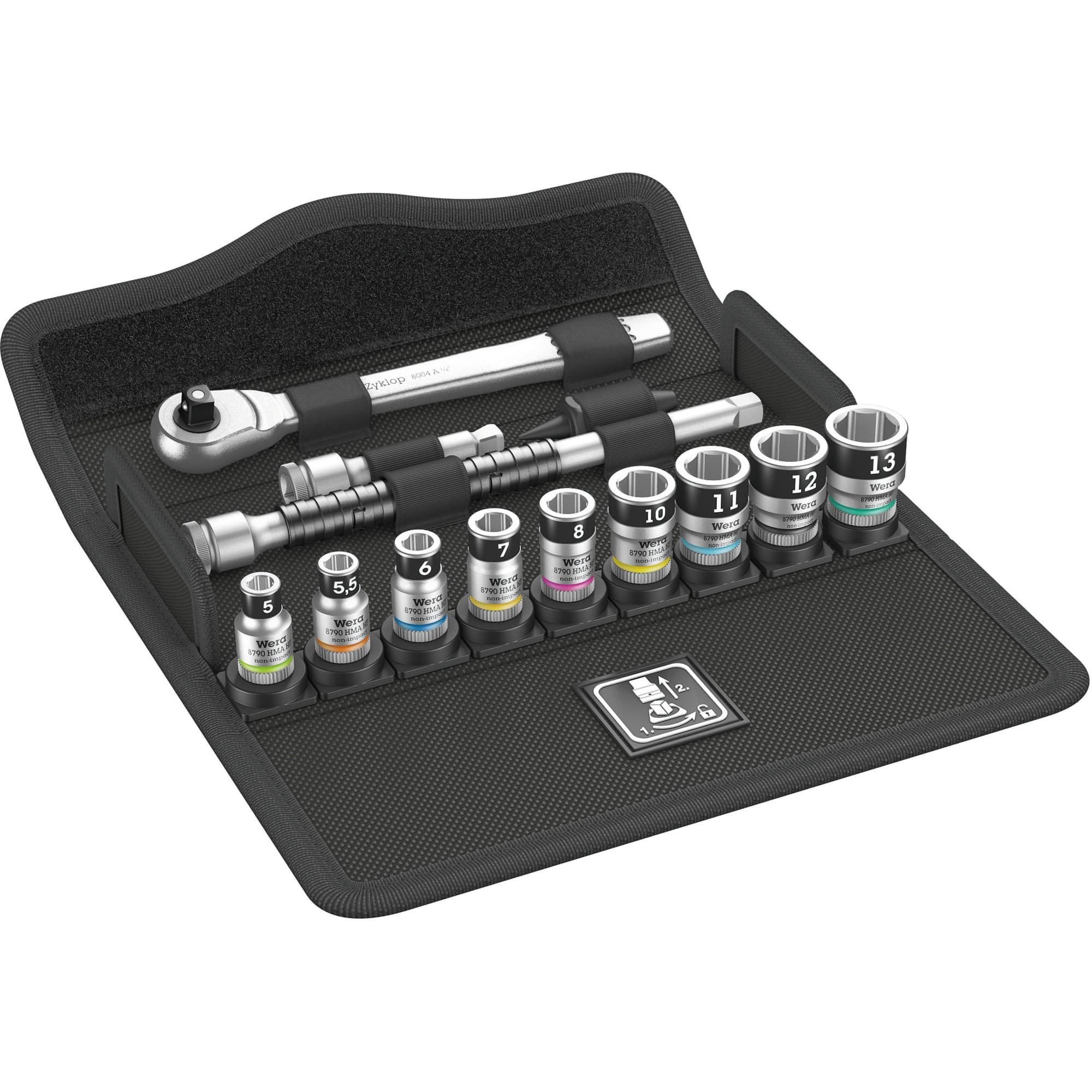 Zyklop Metal-Knarrensatz 8100 SA 12HF, 1/4", Werkzeug-Set