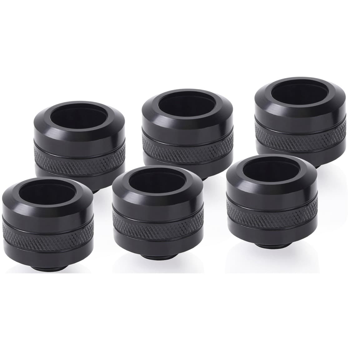 Eiszapfen PRO 16mm HardTube Fitting G1/4 - Deep Black Sixpack, Verbindung