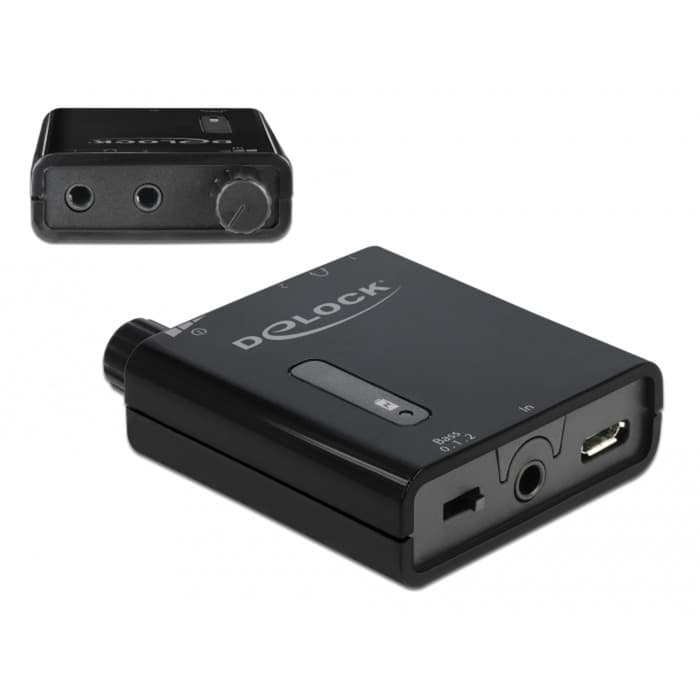 Tragbarer Stereo Kopfhörer-Verstärker mit zwei Ausgängen und Bass-Boost