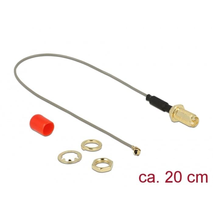 Antennenkabel RP-SMA (Buchse zum Einbau) > MHF (Stecker)