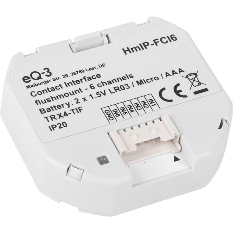 Kontakt-Schnittstelle Unterputz – 6-fach (HmIP-FCI6), Relais