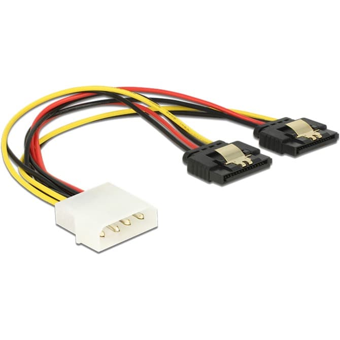 5,25"-4Pin Stecker > 2x SATA 15Pin Buchse, Y-Kabel