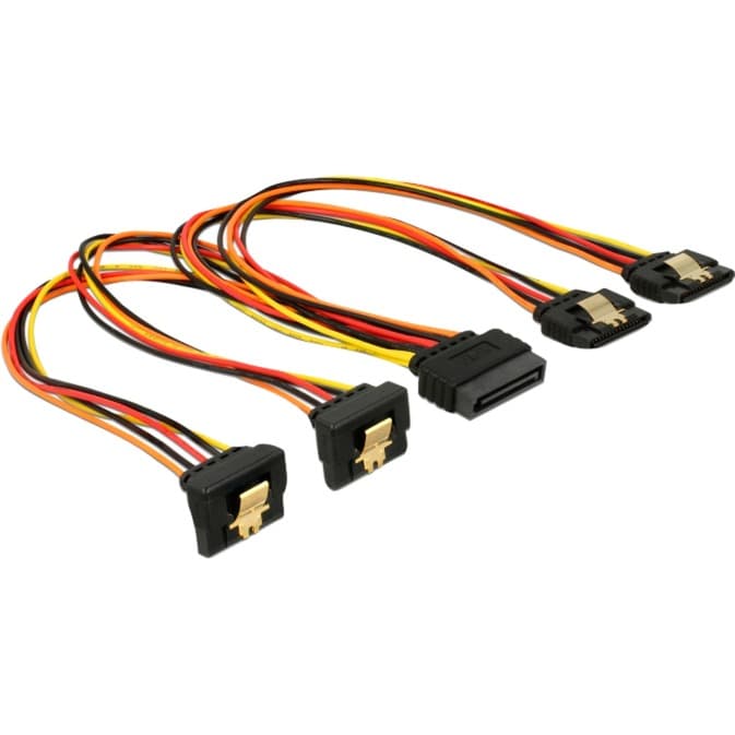 SATA 15Pin > 2x gewinkelt (unten) + 2x gerade, Kabel