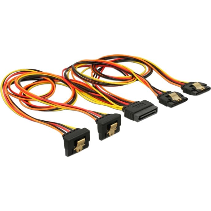 SATA 15Pin > 2x gewinkelt (unten) + 2x gerade, Kabel