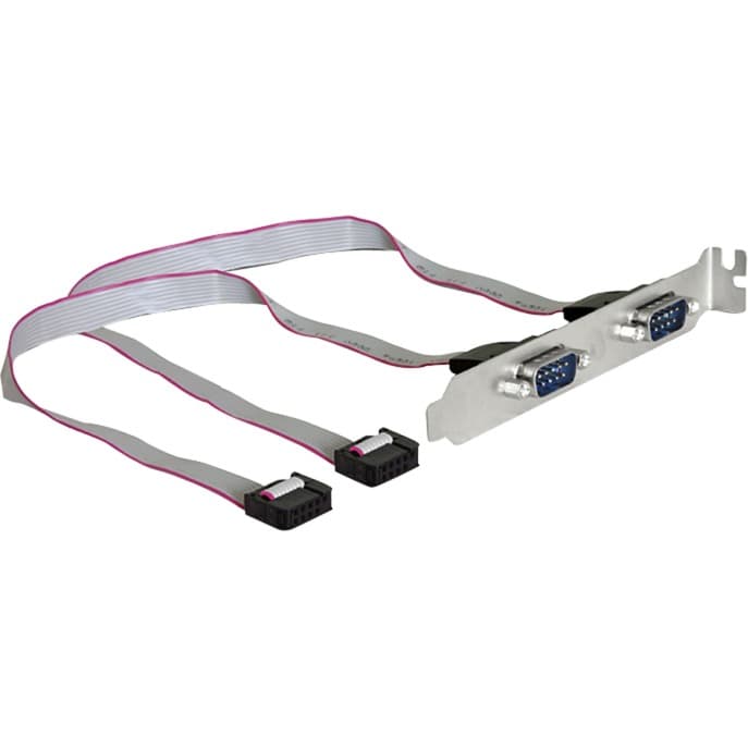 Slotblende 2x Seriell 9 Pin Header > 2x Seriell 9 Pin Stecker