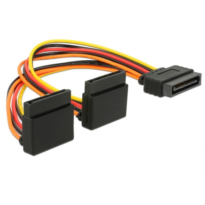 Stromkabel SATA 15Pin (Stecker) > 2x SATA 15Pin (Buchse)