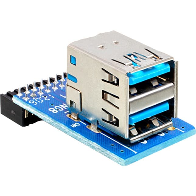 USB 3.2 Gen 1 Adapter, 19 Pin Header > 2x USB-A Buchse