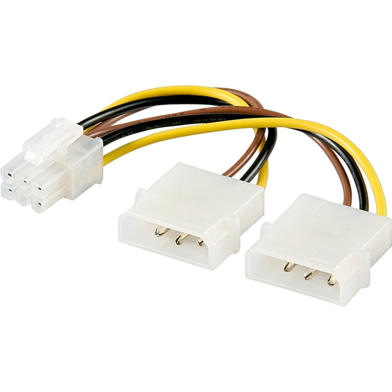 Internes PC-Stromkabel 2x 5,25-Stecker auf PCI Express 6-pin