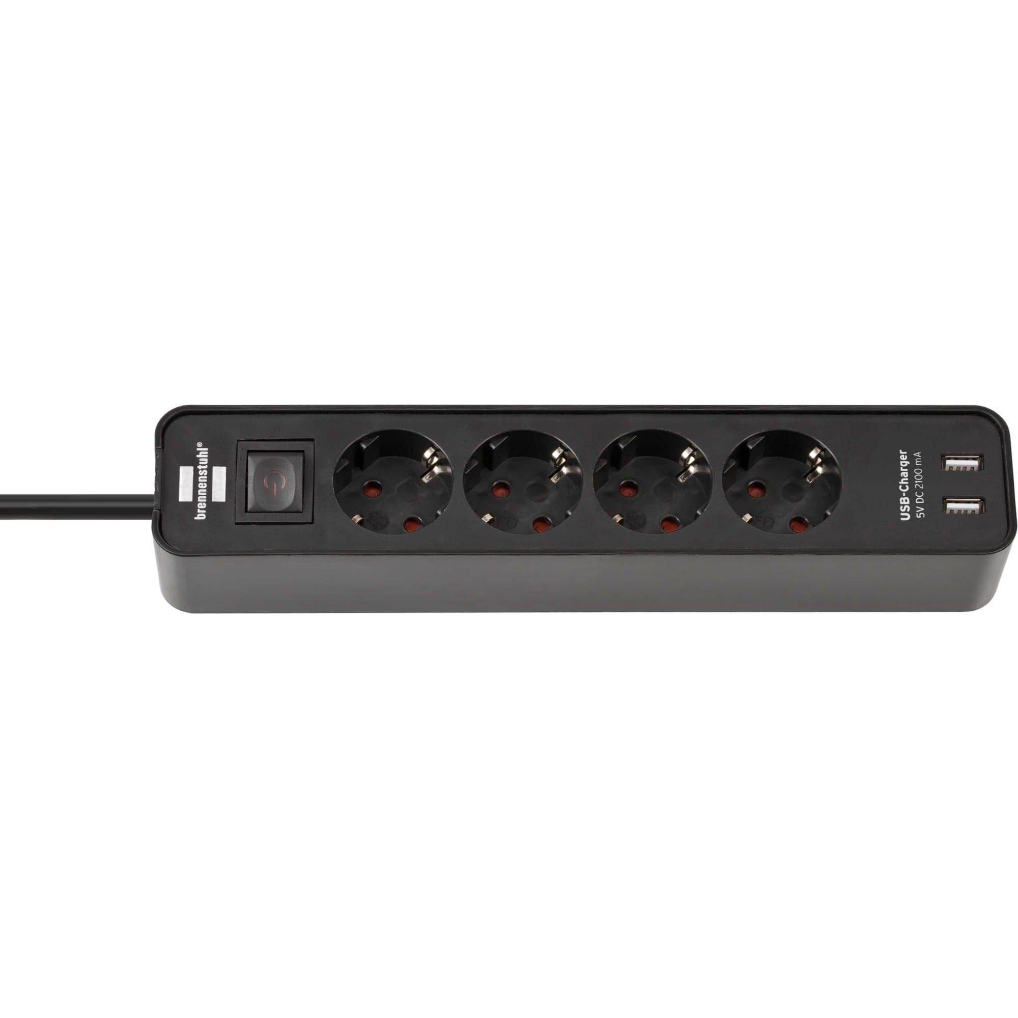 Ecolor Steckdosenleiste 4-fach, 2x USB-A