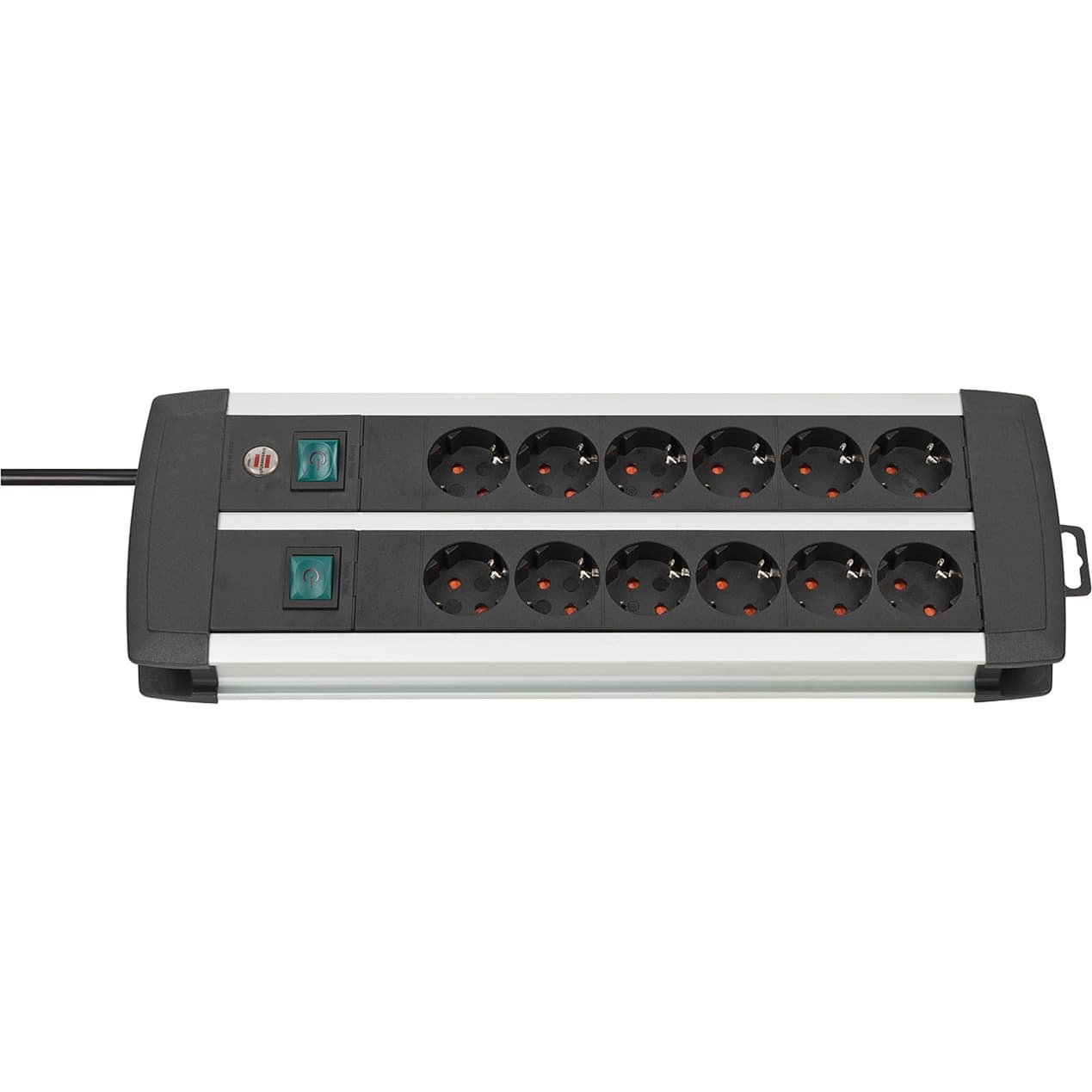 Premium-Alu-Line Steckdosenleiste 12-fach Duo