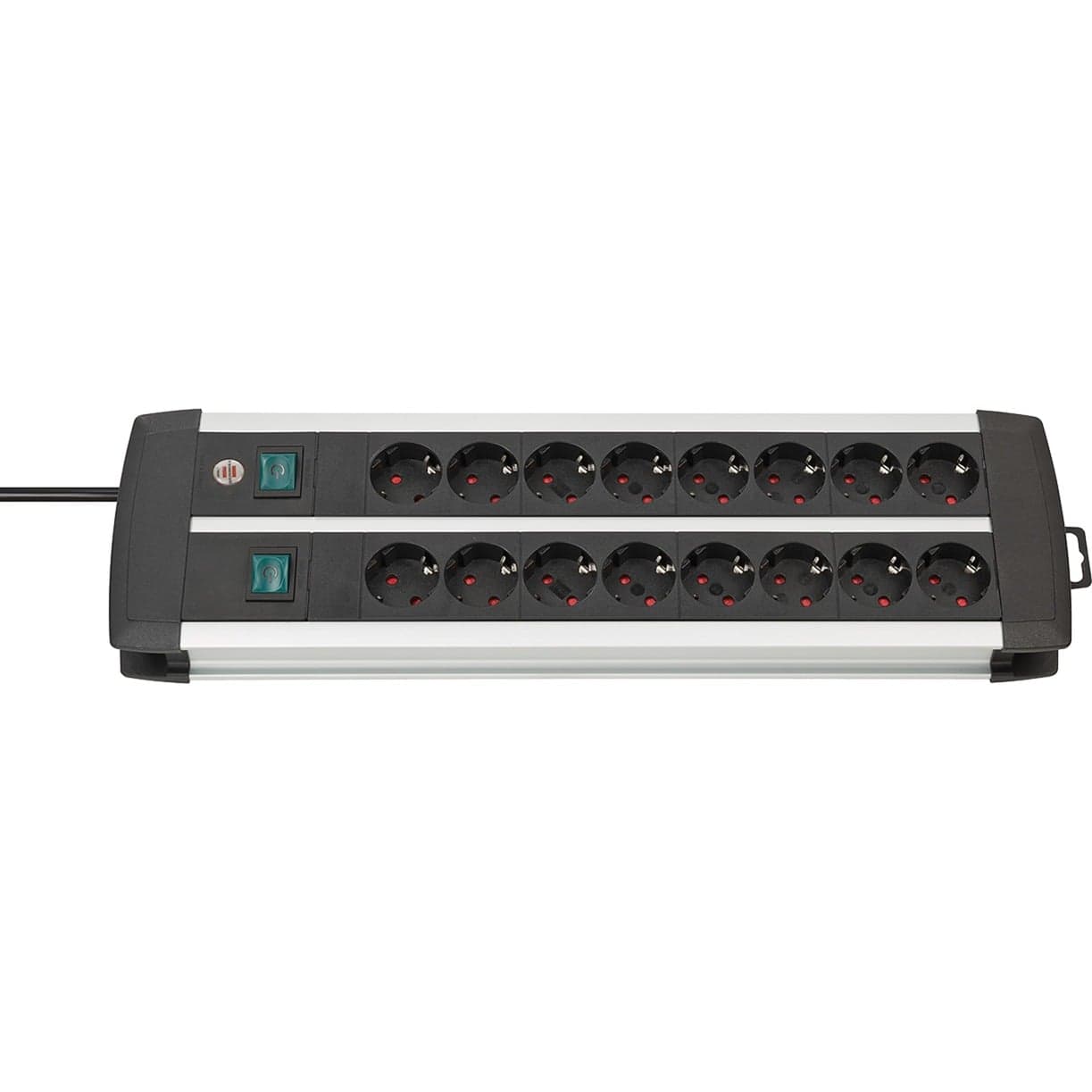 Premium-Alu-Line Steckdosenleiste 16-fach Duo