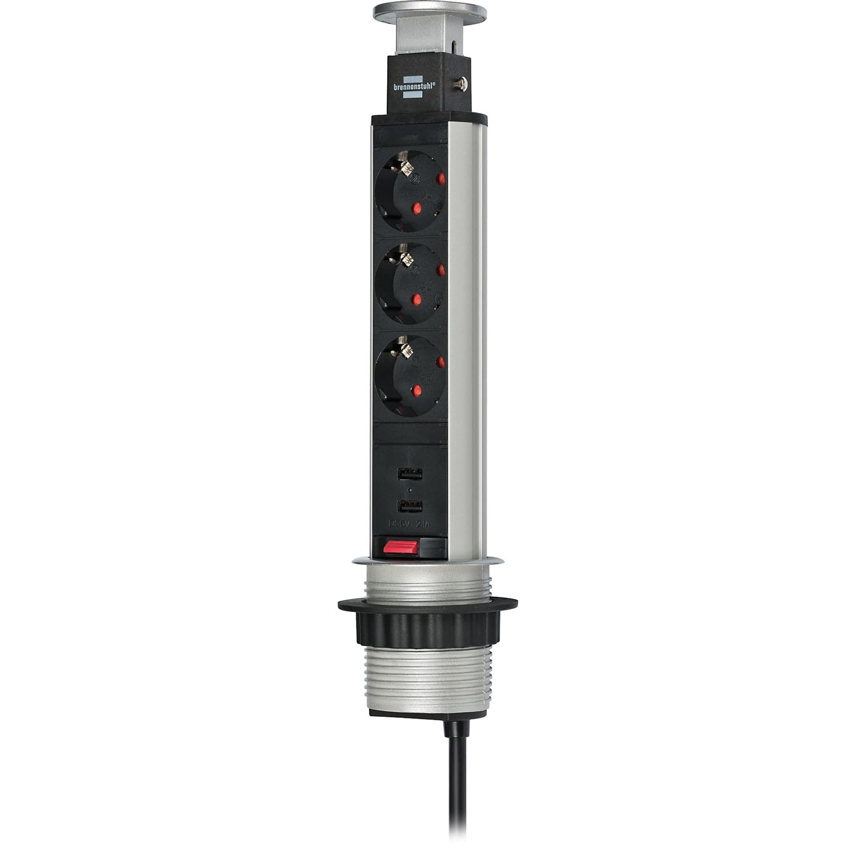 Tower Power versenkbare Steckdosenleiste 3-fach