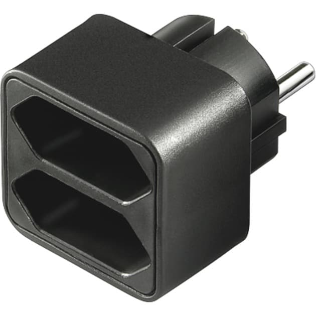Stromadapter 1x Schutzkontakt > 2x Euro, Steckdosenadapter