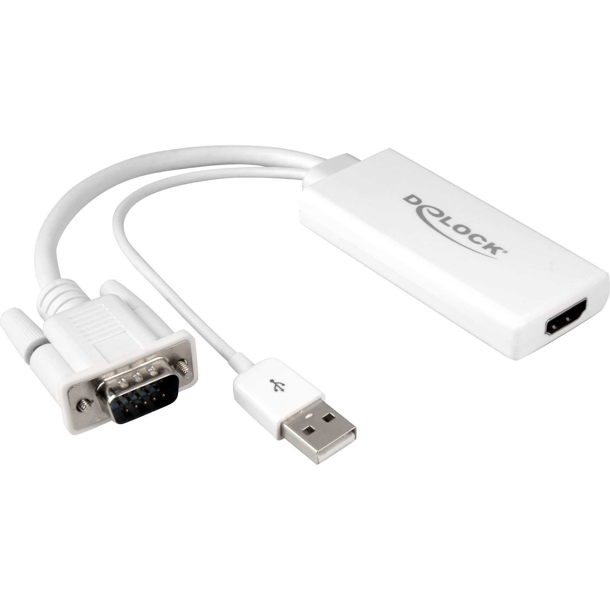 USB 2.0 Adapter, USB-A + VGA Stecker > HDMI Buchse