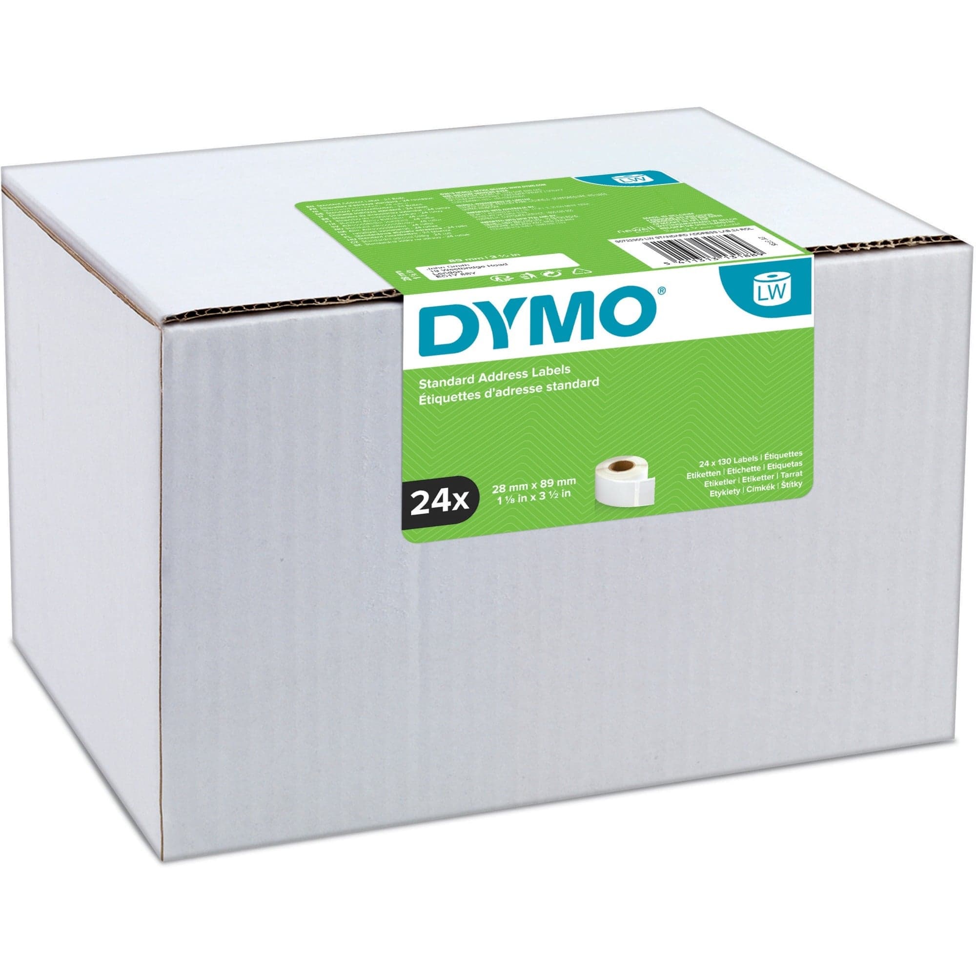 LabelWriter ORIGINAL VORTEILSPACK Adressetiketten 28x89mm, 24 Rollen mit je 130 Etiketten