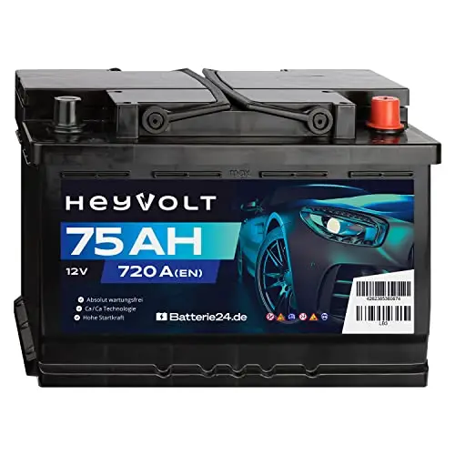 HeyVolt Start 75Ah Autobatterie