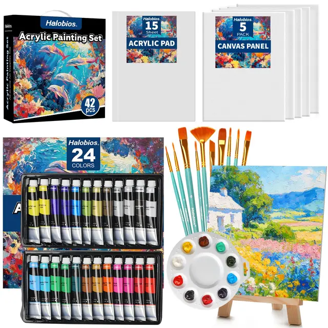 halobios acrylfarbe set 24 farben 22ml