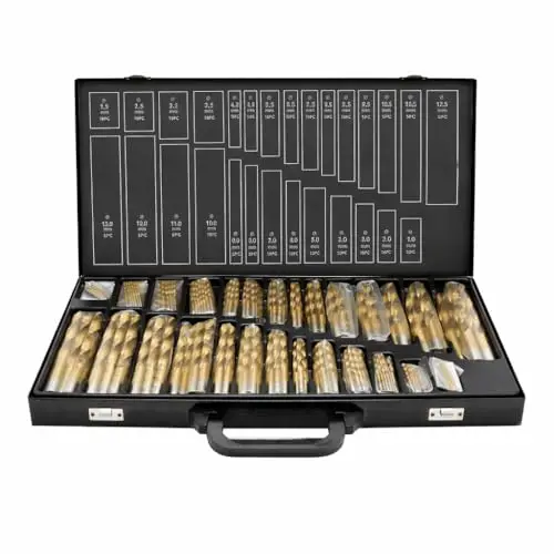 Metallbohrer Set 230 teilig, Spiralbohrer 1-13 mm, HSS Bohrer titanbeschichtet, DIN338 Bohrerset mit Bohrerkassette, für Metall, Holz, Reparatur & Werkstatt