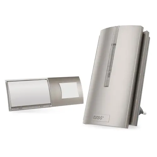 EMOS Kabellose Türklingel/Funkklingel Set mit Repeater Funktion und USB-C-Port - unbegrenzte Reichweite - 5-stufige Lautstärke bis zu 85 dB - LED-Anzeige - 16 Melodien - Speicherfunktion - 230V