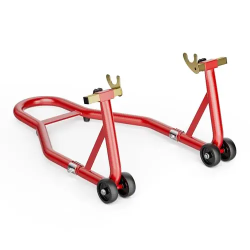 Wiltec Motorradständer hinten für 200-340 mm Reifen, 370 x 325 mm, als Montagehilfe aus Stahl für Hinterrad, Motorradheber bis 450 kg